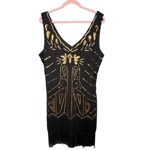Babeyond Great Gatsby Style Dress Women's Size XXL Formal Sequin Detailed Beaded